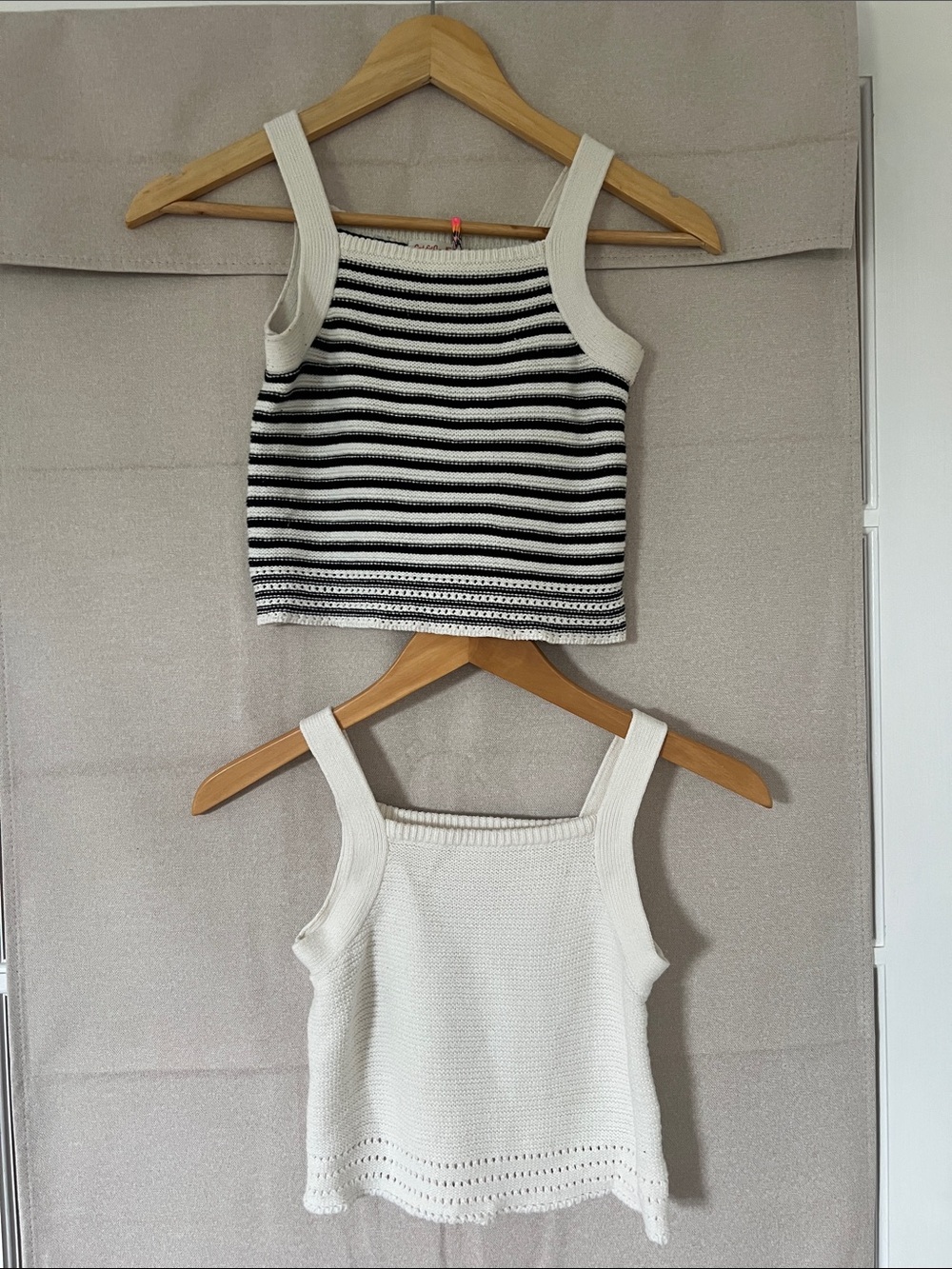 Girls bundle Knit Tank Top Duo - Ivory & Black Stripe Cat and Jack